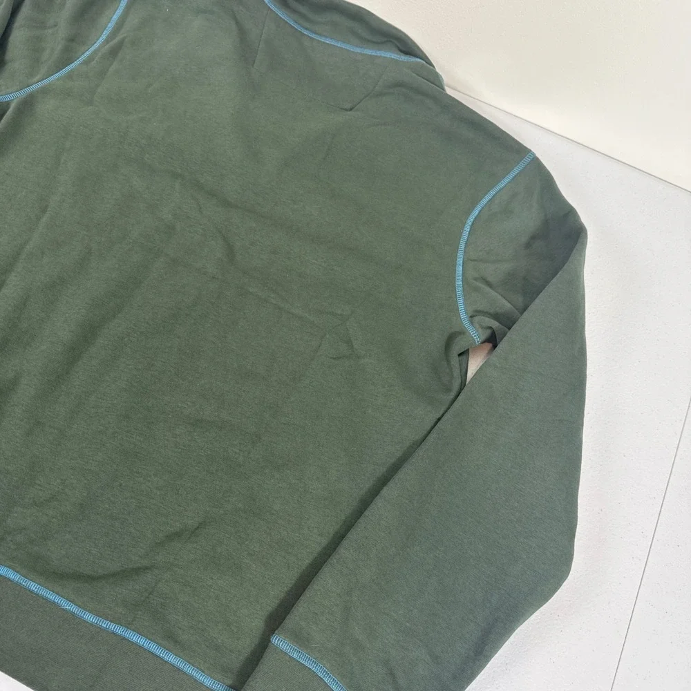 Robert Graham Mens Classic Fit Quarter Zip Fleece Pullover Olive Green Size M